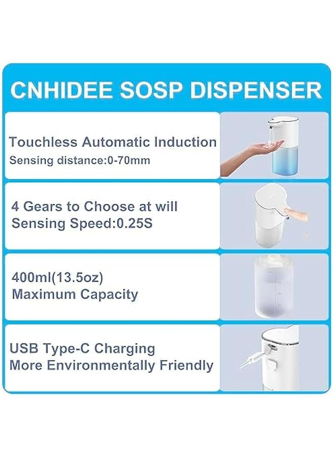 HOOKOR Automatic Soap Dispenser Touchless Bathroom Kitchen Dish Scrub Liquid Body Shampoo Shower Gel Hand Sanitizer Wall Mount Hand Free Rechargeable Auto Soap Dispenser Household  - Image 3