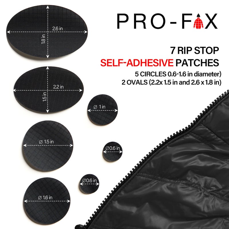 DJR Pro-Fix Down Jacket Repair Patches Easy to Use, Pre-Cut, Self-Adhesive, Waterproof, Tear-Resistant Rip-Stop Nylon Fabric Patches for Jackets & Patches for Clothing, Down Jacket Patches - Dark Blue - Image 5