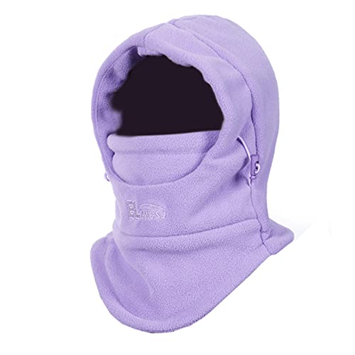 TRIWONDER Kids Winter Hats Balaclava Ski Mask for Boys Girls Toddlers Windproof Adjustable Cold Weather Face Mask Neck Warmer (Light Purple) - Image 1