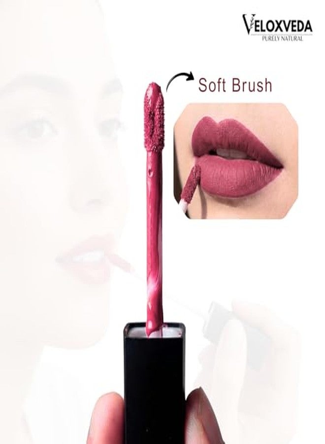 Veloxveda Mystic Matte Liquid Lipstick - Dusty Rose (Shade-03), 5ml - Long Lasting, Waterproof & Smudge-Proof Matte Finish - Image 4