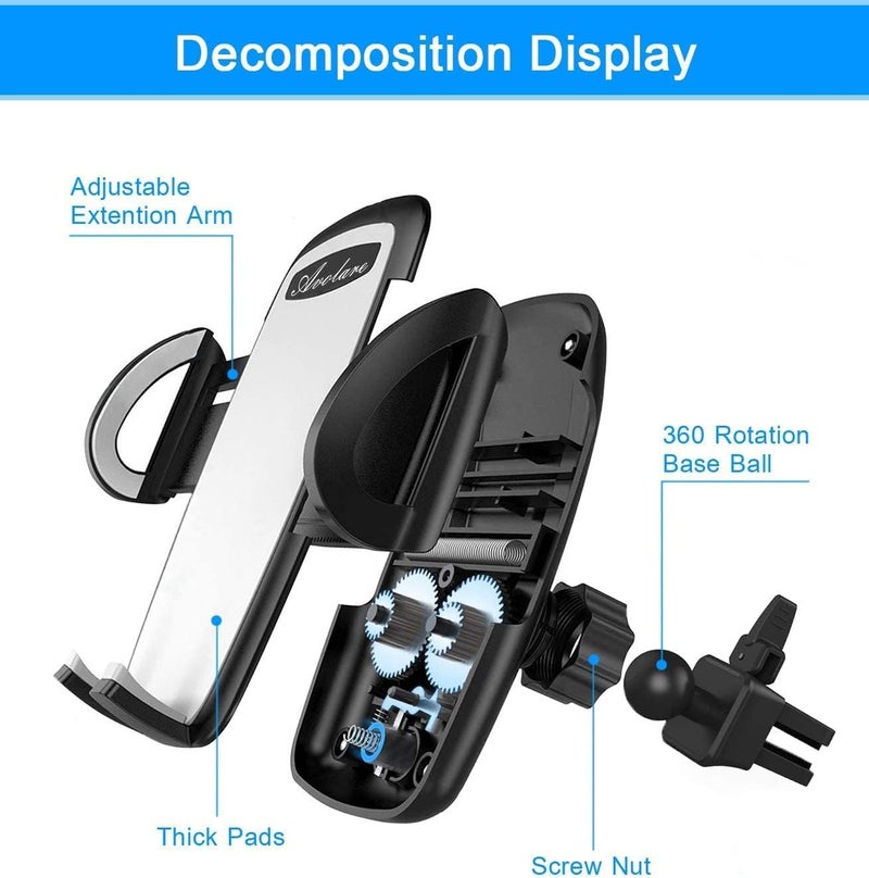 Avolare 360° Rotation Car Phone Holder - Universal Air Vent Mount for Smartphones - Image 2
