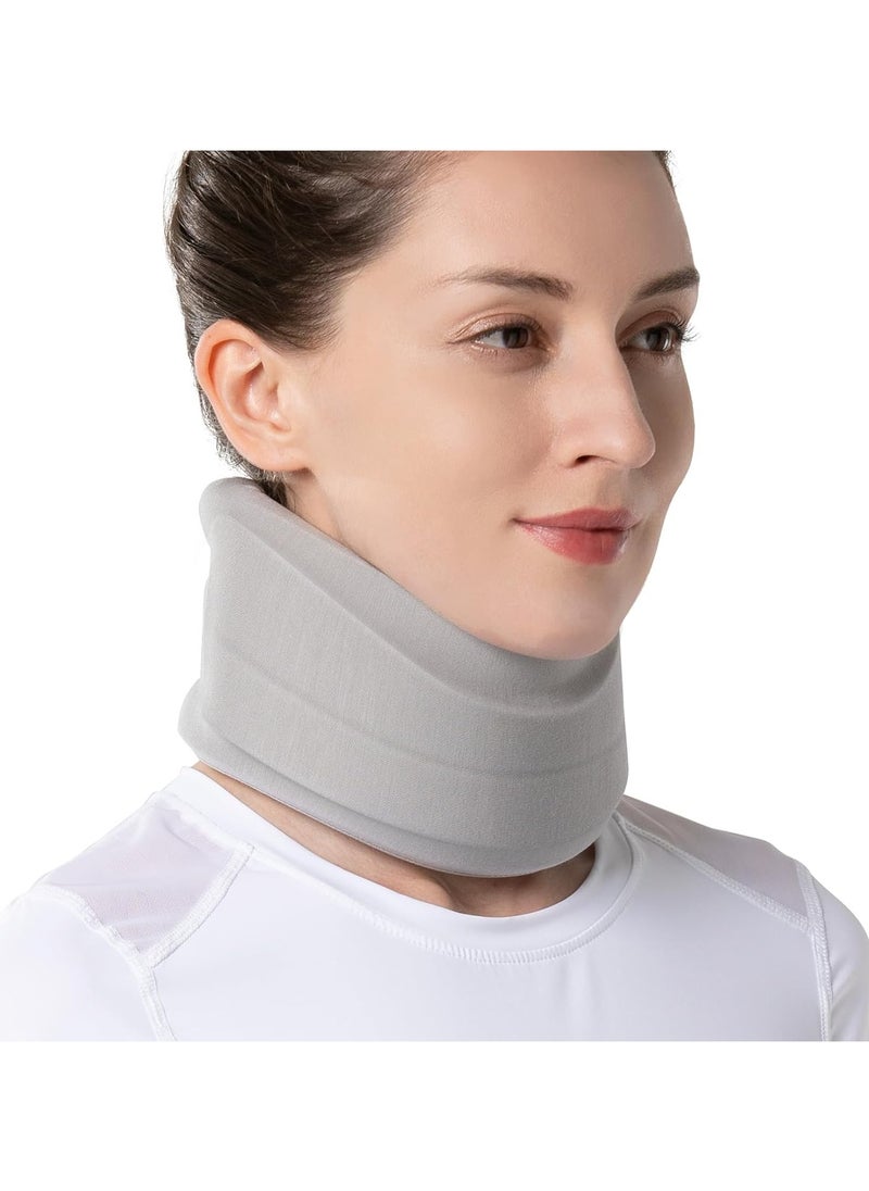 Velpeau Neck Brace for Neck Pain and Strong Support Soft Cervical Collar for Sleeping Upright Snoozing Stabilizes and Relieves Pressure in Spine for Women and Men (Grey)  - Image 1