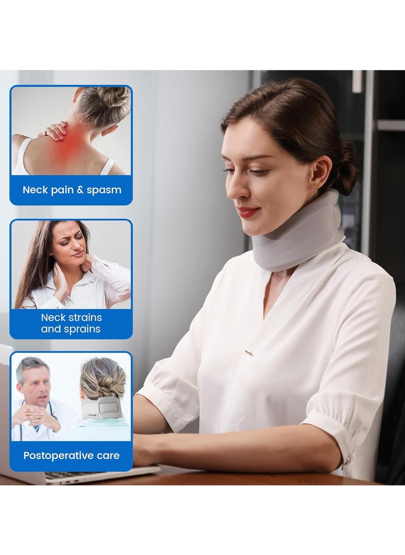 Velpeau Neck Brace for Neck Pain and Strong Support Soft Cervical Collar for Sleeping Upright Snoozing Stabilizes and Relieves Pressure in Spine for Women and Men (Grey)  - Image 4