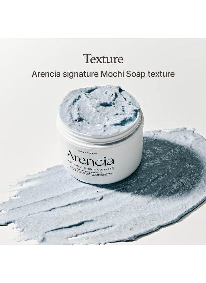 arencia Royal Blue Hyssop Brightening Face Scrub & Exfoliator Spa Quality All Skin Types Vegan Deepcleansing & Moisturizing Facial Cleanser (4.23Oz)  - Image 3