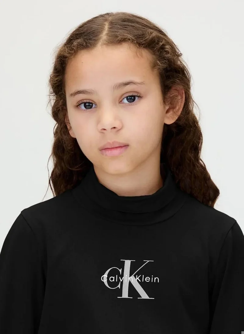 Calvin Klein Jeans Ck Black Slim Turtle Neck Top for Women | Best Price UAE