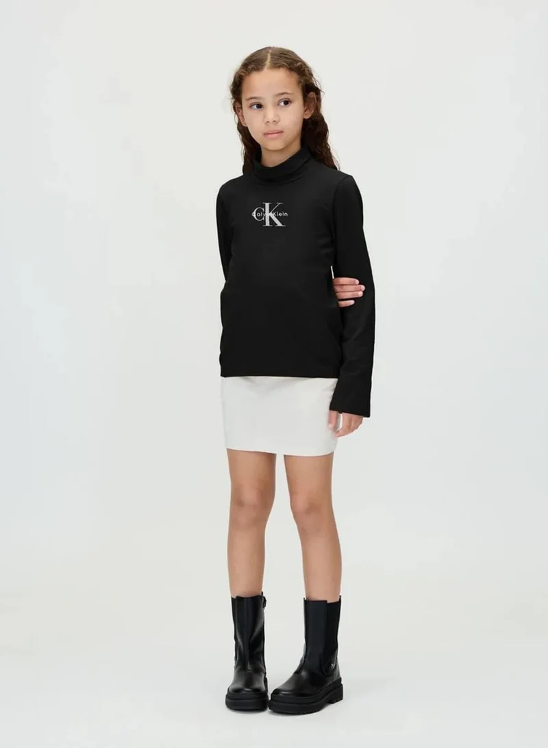 Calvin Klein Jeans Ck Black Slim Turtle Neck Top for Women | Best Price UAE