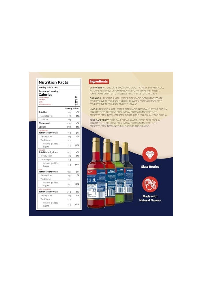 Torani Syrup Variety Pack Soda Flavors 254 Ounces Set of 4 - Image 5