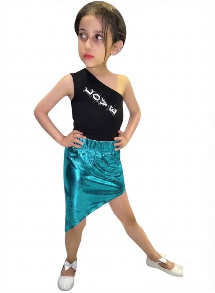 Girls' leather disco skirt