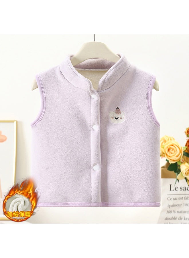 Children's Vest Autumn And Winter New Style Fleece-lined Baby Outwear Boy's Thermal Vest Girl's Thickeneded Waistoutwear Kidsren's Clothing
