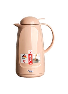 Valk Double Wall Glass Anti-Leakage Wide Mouth Vacuum Flask with Push Cover Light Pink 1 L 04-505  - Image 1