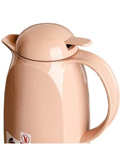 Valk Double Wall Glass Anti-Leakage Wide Mouth Vacuum Flask with Push Cover Light Pink 1 L 04-505  - Image 4
