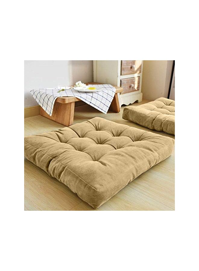 Zaboon NEW YORK Simple and Comfortable Square Floor Velvet Tufted Cushion (55x55x10cm) - Image 3