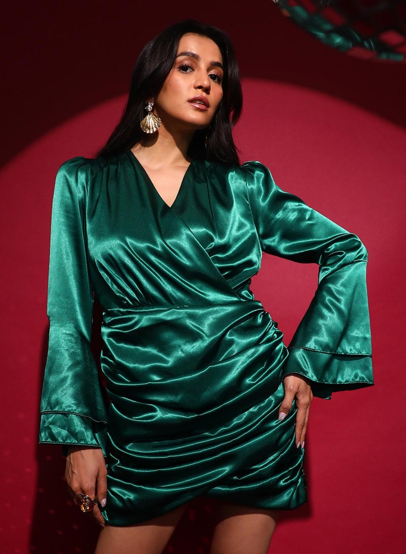 PINACOLADA Satin Ruched Dress  - Image 1