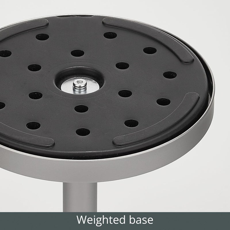 mDesign Glass Top Side/End Drink Table - Small Modern Round Accent Metal Nightstand Furniture for Living Room, Dorm, Home Office, and Bedroom - 9" Round - Chrome - Image 4