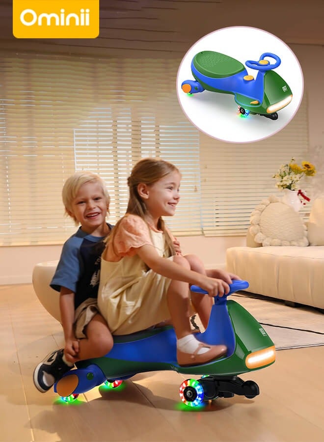 Ominii Luxury 2-in-1 Electric Wiggle Car for Kids – Rechargeable Ride-On with Pedal Power, Bluetooth Music, 360° Spinning, LED Lights & Dual Speed – Perfect Gift for Children Ages 3+  - Image 2