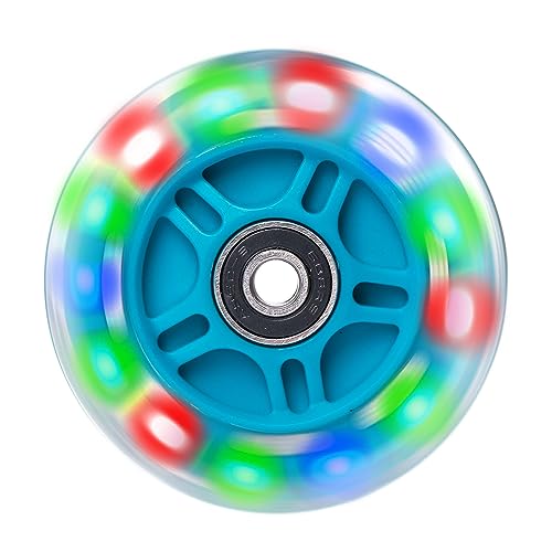 Gladeer 1-Pack 80mm Light Up Scooter Wheel Rear Colorful Led Flashing Replacement Wheel for 3-Wheeled Kid Scooter (Blue) - Image 5