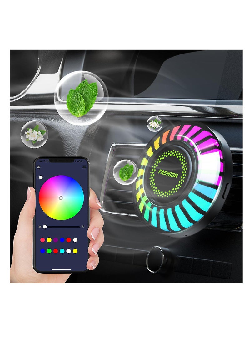 OASIS-TH Car Ambient Light,Air Freshener Vent Clip,24 LED RGB Light Car Atomosphere Light,100 Color Modes, APP Control,Vent Fixation,Car Accessories Gifts  - Image 1
