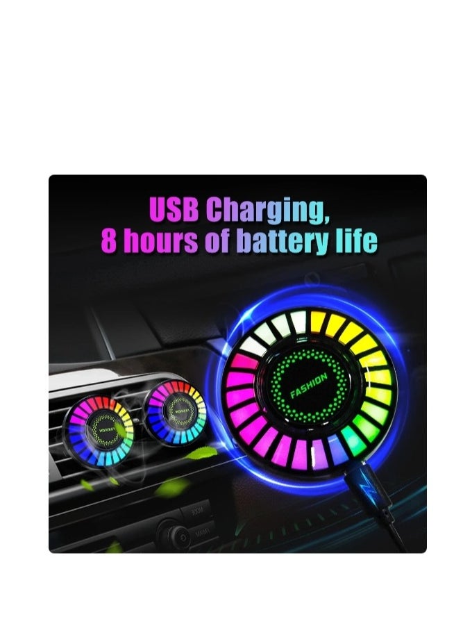 OASIS-TH - Car Ambient Light,Air Freshener Vent Clip,24 LED RGB Light Car Atomosphere Light,100 Color Modes, APP Control,Vent Fixation,Car Accessories Gifts - Image 1