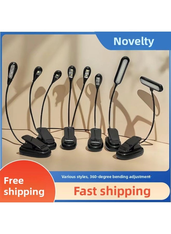 Spectrum Rack Light LED Music Score Light USB Clip-on Spectrum Table Light Guitar Erhu Musical Instrument Double Head Adjustable Piano Light-Light Source Power:0.5W-14W-Light Color:906c Single Pole 2 Lights