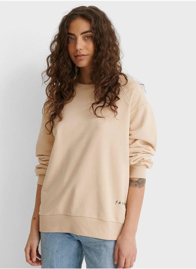 NA-KD Balloon Sleeve Crew Neck Sweatshirt