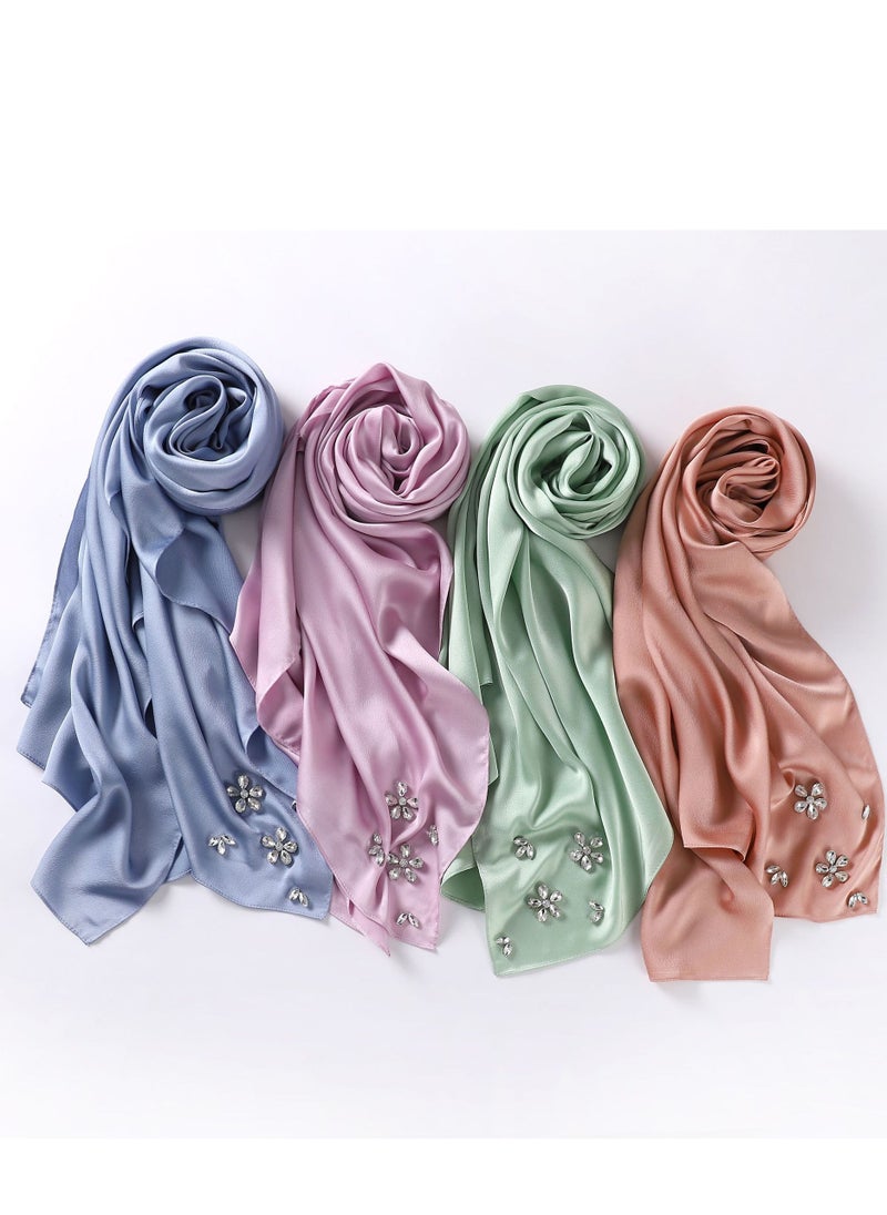 KUYING - Pearl Chiffon Unique Craft Muslim Scarf - Image 1