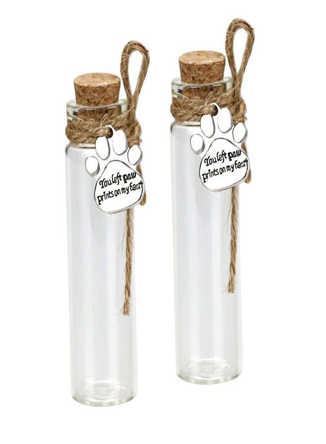 free-space Pet Hair Memorial Bottle,Glass Vial for Ashes Or Hair Dog Or Cat Keepsake Pet Loss Gift (2pcs Bottle) - Image 1