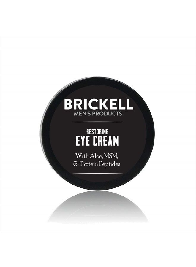 Brickell Men's Products كريم استعادة تحت العين للرجال من بريكيل، بلسم طبيعي وعضوي مضاد للشيخوخة لتقليل الانتفاخ، التجاعيد، الهالات السوداء، خطوط العيون وأكياس تحت العين، 0.5 أونصة، بدون رائحة - Image 1