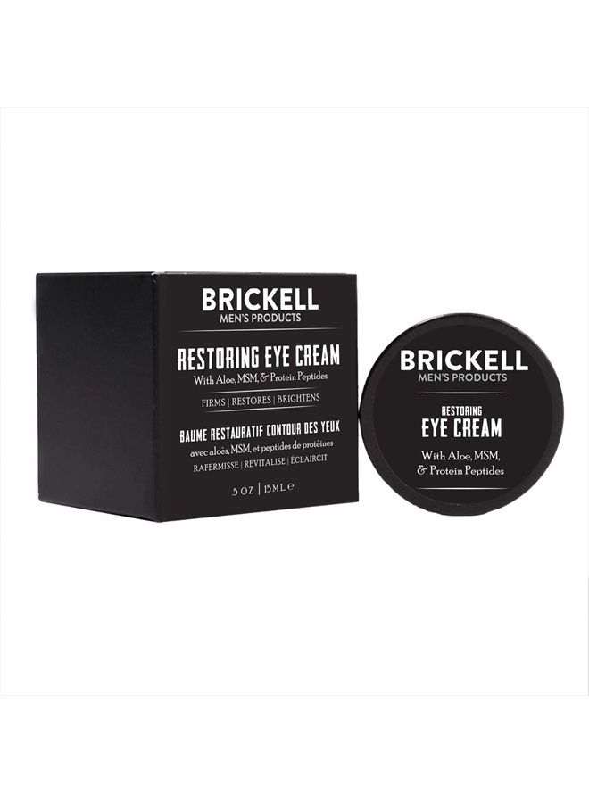 Brickell Men's Products كريم استعادة تحت العين للرجال من بريكيل، بلسم طبيعي وعضوي مضاد للشيخوخة لتقليل الانتفاخ، التجاعيد، الهالات السوداء، خطوط العيون وأكياس تحت العين، 0.5 أونصة، بدون رائحة - Image 2
