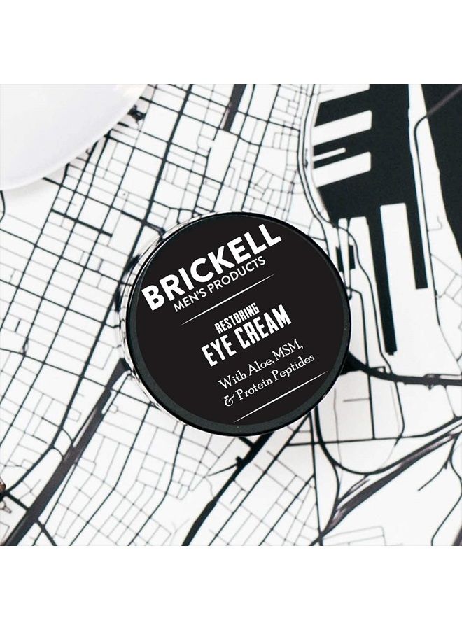 Brickell Men's Products كريم استعادة تحت العين للرجال من بريكيل، بلسم طبيعي وعضوي مضاد للشيخوخة لتقليل الانتفاخ، التجاعيد، الهالات السوداء، خطوط العيون وأكياس تحت العين، 0.5 أونصة، بدون رائحة - Image 4