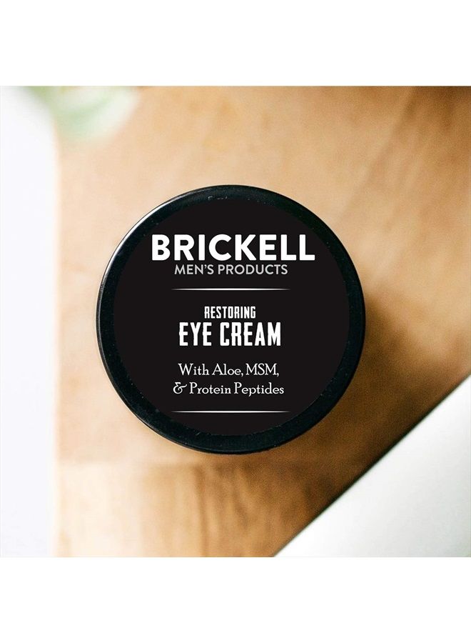 Brickell Men's Products كريم استعادة تحت العين للرجال من بريكيل، بلسم طبيعي وعضوي مضاد للشيخوخة لتقليل الانتفاخ، التجاعيد، الهالات السوداء، خطوط العيون وأكياس تحت العين، 0.5 أونصة، بدون رائحة - Image 3
