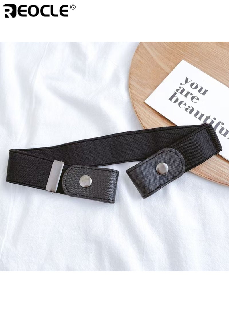 REOCLE 2PCS No-Trace Invisible Elastic Belt Stretchy Comfortable Waistband for Jeans Unisex Design Casual Style Perfect for Casual Attire Casual Attire Accessory Sleek Belt Comfortable Fit - Image 4