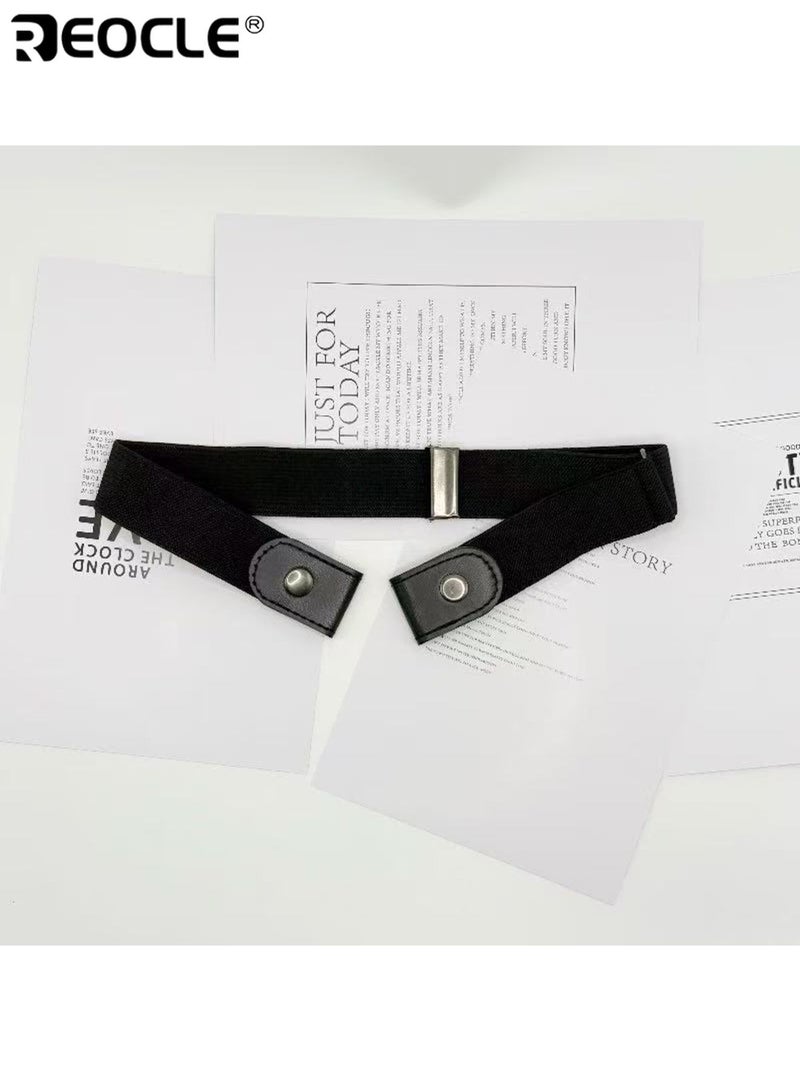 REOCLE 2PCS No-Trace Invisible Elastic Belt Stretchy Comfortable Waistband for Jeans Unisex Design Casual Style Perfect for Casual Attire Casual Attire Accessory Sleek Belt Comfortable Fit - Image 2