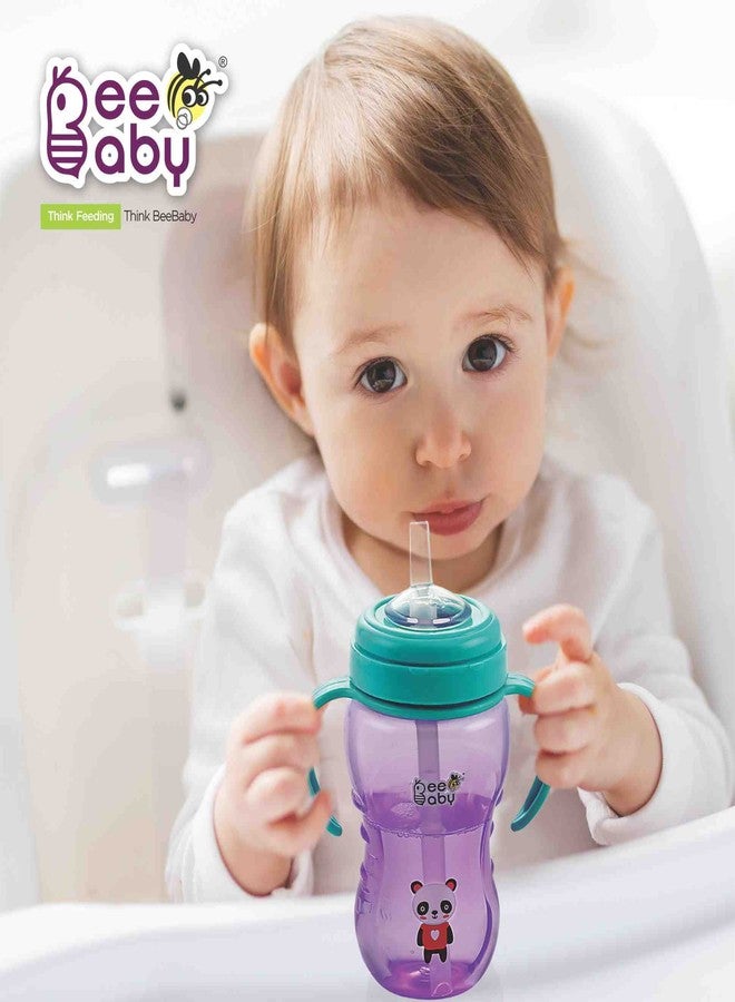 BEEBABY Flexee Soft Silicone Straw Sippy Cup with Detachable Handle | No-Spill, Leak-Proof & No-Drip Design | BPA-Free, Non-Toxic | Easy Grip Sipper Cup | 240 ML, Violet - Image 5