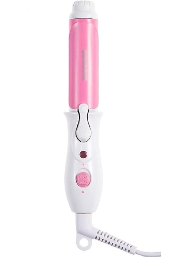 مكواة تجعيد وفرد شعر محمولة من السيراميك – تصميم صغير للسفر مع تسخين فوري ولمسة نهائية براقة للشعر -– تمويج وفرد احترافي بسهولة ( متعدد الالوان ) (بينك) - Image 1