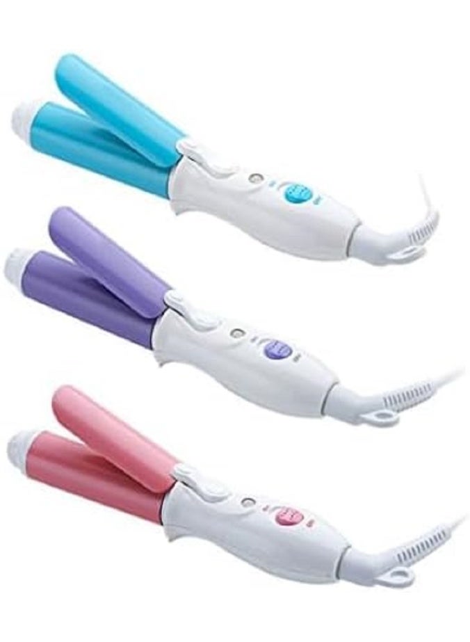 مكواة تجعيد وفرد شعر محمولة من السيراميك – تصميم صغير للسفر مع تسخين فوري ولمسة نهائية براقة للشعر -– تمويج وفرد احترافي بسهولة ( متعدد الالوان ) (بينك) - Image 2