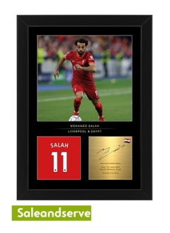 Mo Salah Signed A4 Framed Photo Display - Reproduced Digital Signature - Gift For Liverpool Fans
