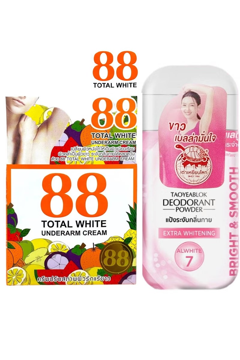 88 Total White Underarm Cream 35gm & Taoyeablok Deodorant Powder 22gm - Image 1