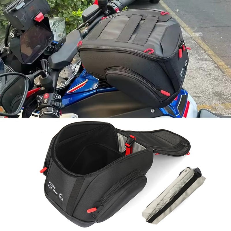 WALIPILUSI Motorcycle 12L Waterproof Fuel Tank Bag Fits for BMW R1300GS Adventure R1300 GS ADV 2024 2025 Front Portable Tool Backpack Black Nylon Travel Luggage Storage Bag Quick Lock Kit - Image 3