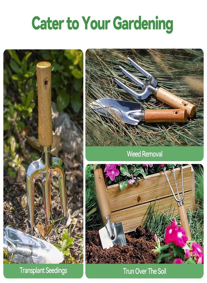 Grenebo Garden Tools 9-Piece Heavy Duty Gardening Hand Tools with Fashion and Durable Garden Tools Organizer Handbag, Rust-Proof Garden Tools Set, Ideal Gardening Gifts for Women (Black Red) - Image 5