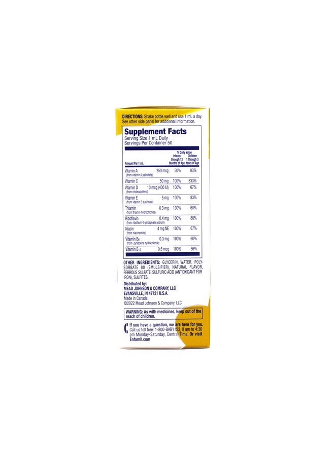 Enfamil Prenatals & Baby Vitamins Poly-Vi-Sol with Iron Multivitamin Supplement Drops for Infants and Toddlers, Fruit, 50 ml - Image 4