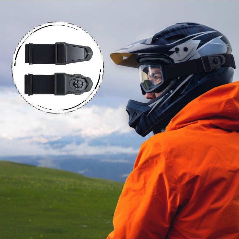 Kingdder 2 Pcs Goggle Straps Black Adjustable Goggle Bungee, Helmet Goggles Quick Release Universal Fit for Ski, Snowboard, MX, Atv Helmets - Image 5