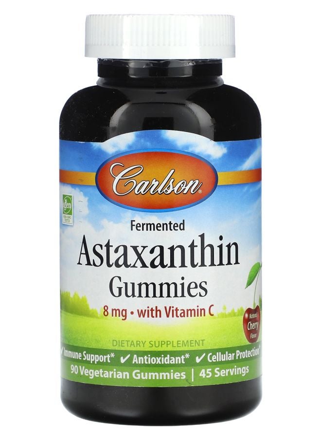 جواهر الأستازانتين المخمرة بنكهة الكرز الطبيعية 8 ملغ 90 جواهر نباتية (4 ملغ لكل جواهر)