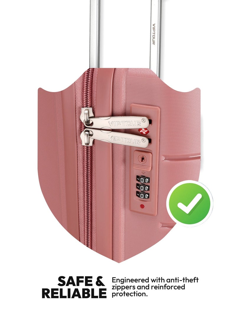 فيبتور حقيبة سفر صلبة من البولي بروبيلين - عجلات دوارة 360 درجة، قفل إدارة أمن النقل (TSA)، مقبض تلسكوبي - Image 4