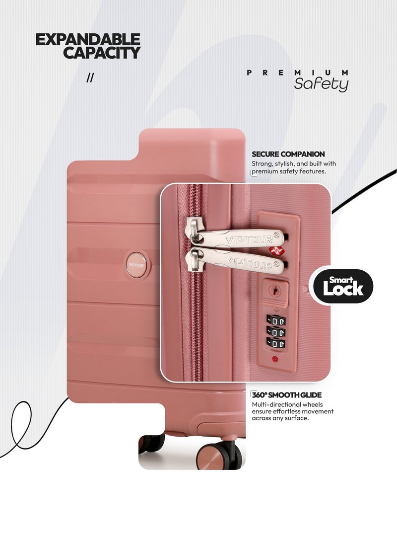 فيبتور حقيبة سفر صلبة من البولي بروبيلين - عجلات دوارة 360 درجة، قفل إدارة أمن النقل (TSA)، مقبض تلسكوبي - Image 5