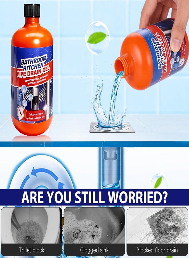 KLIFE Drain Clog Remover, Liquid Plumber Drain Cleaner, Powerful Pipe Opener & Toilet Clog Remover and Cleaner for Shower Pipes, 500ml - Image 2