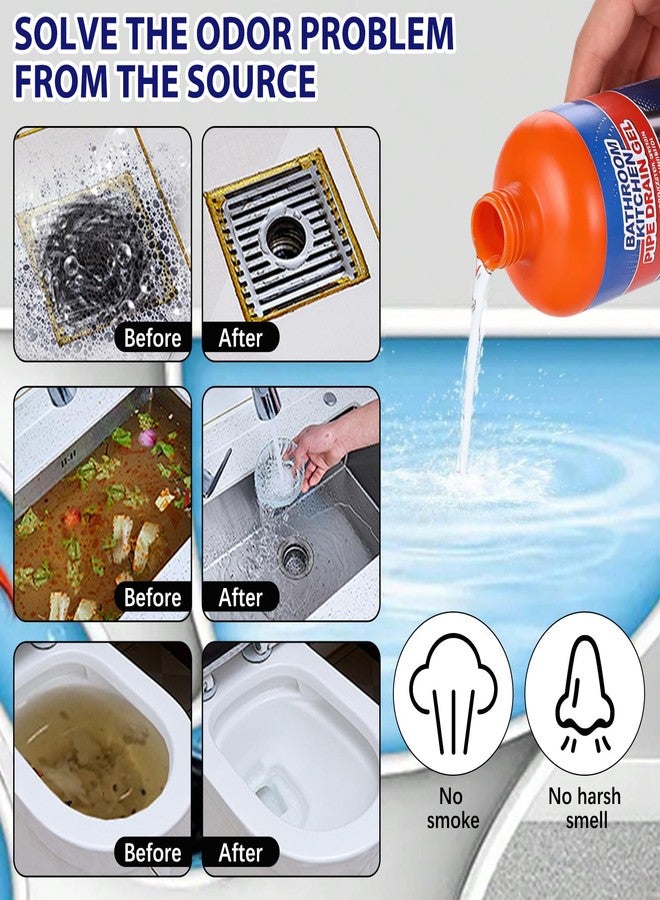 KLIFE Drain Clog Remover, Liquid Plumber Drain Cleaner, Powerful Pipe Opener & Toilet Clog Remover and Cleaner for Shower Pipes, 500ml - Image 5