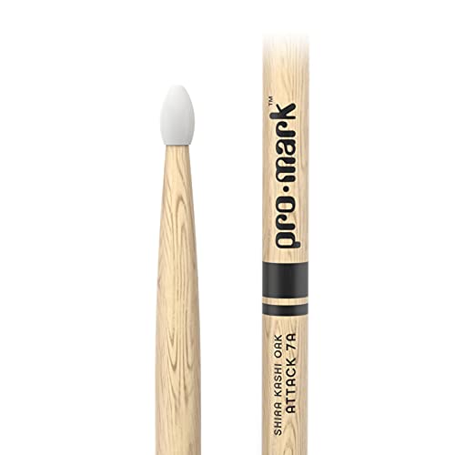 ProMark Drum Sticks Classic Attack 7A Shira Kashi Oak Drumsticks Oval Nylon Tip One Pair - Image 3