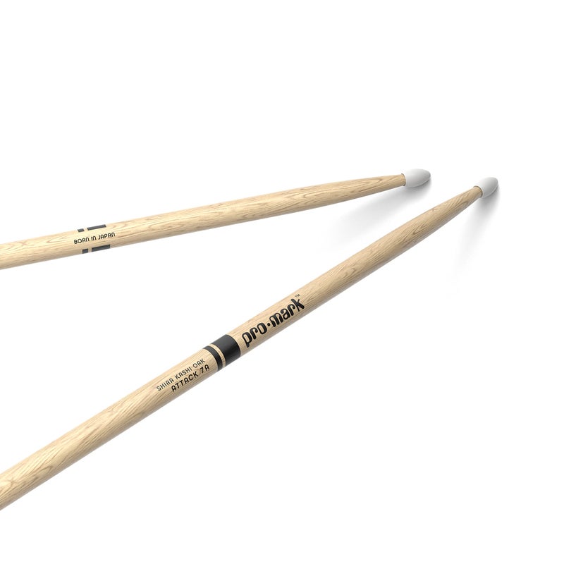 ProMark Drum Sticks Classic Attack 7A Shira Kashi Oak Drumsticks Oval Nylon Tip One Pair - Image 2