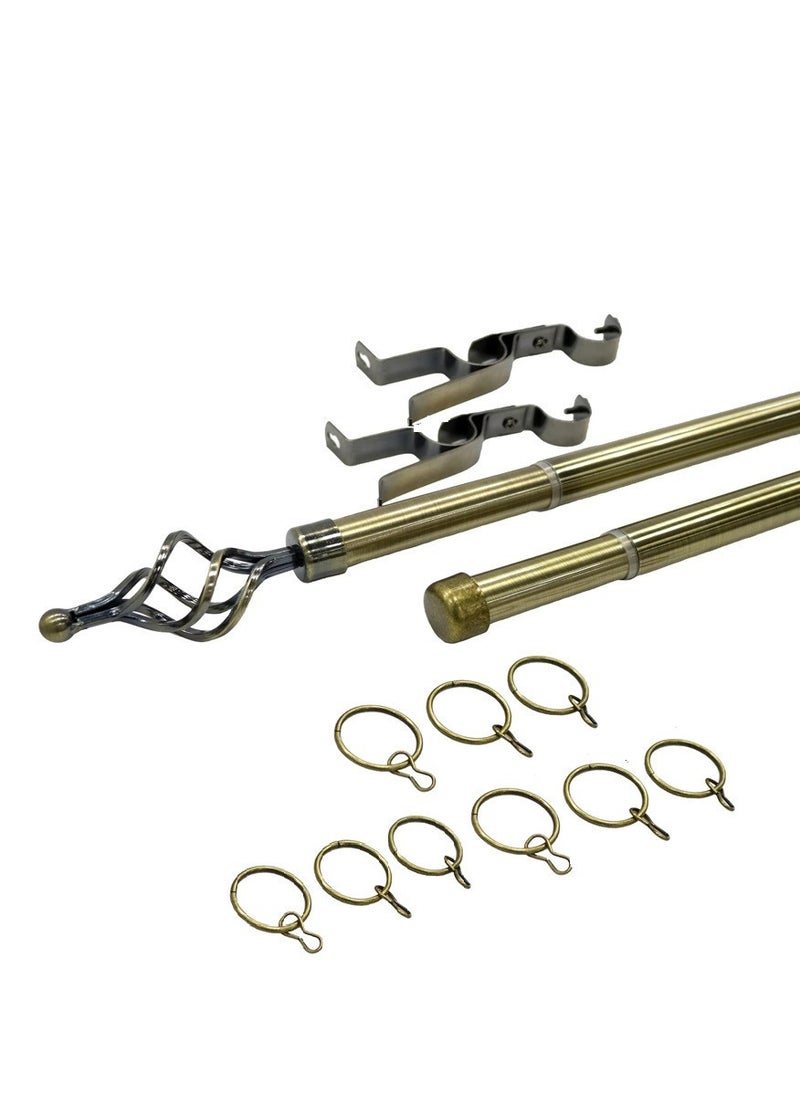 Extendable Double Curtain Rod Anti-Brass 100-200cm 2 Meter