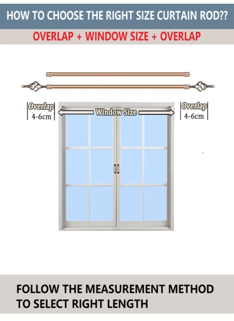 Extendable Double Curtain Rod Anti-Brass 100-200cm 2 Meter